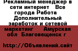 Рекламный менеджер в сети интернет - Все города Работа » Дополнительный заработок и сетевой маркетинг   . Амурская обл.,Благовещенск г.